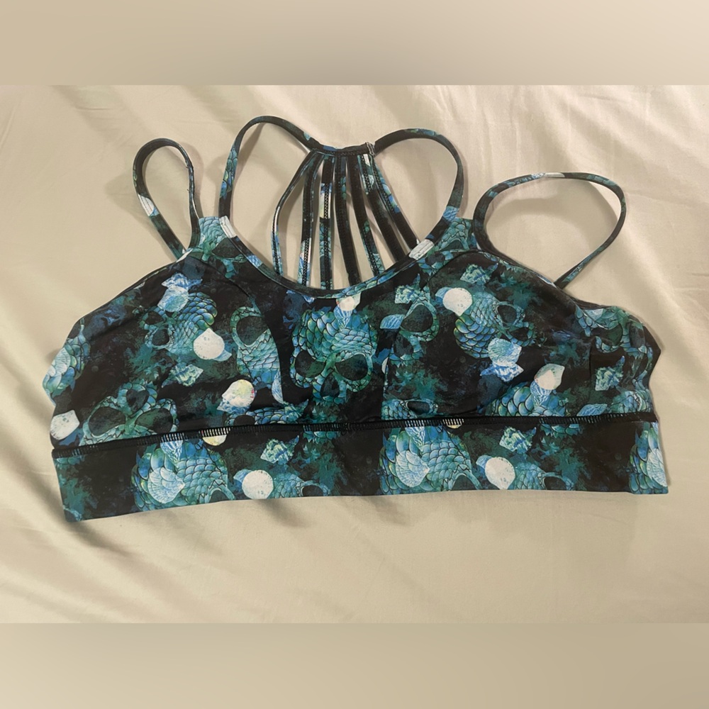 CVG Constantly Varied Gear Mermaid Skulls Strappy Sports Bra